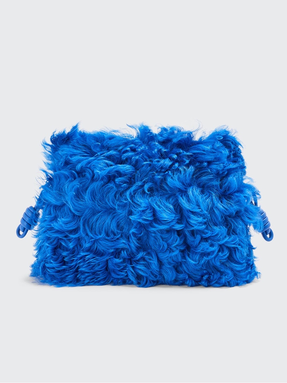 Loewe Flamenco Goat Fur Clutch Bag In Royal Blue